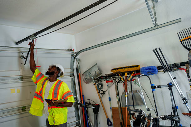 Professional Garage Door Panel Replacement technician working in Rahway, NJ